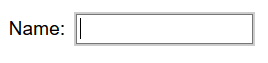 A label with a text input with a faint gray outline and a visible cursor/caret.